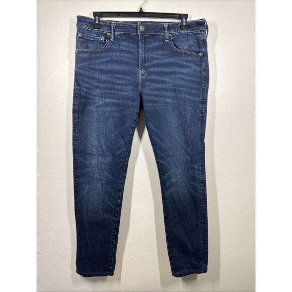 AMERICAN EAGLE Next Level AirFlex Skinny Jeans Sz 38x32 (36x29) Med Blue Classic - Picture 1 of 12